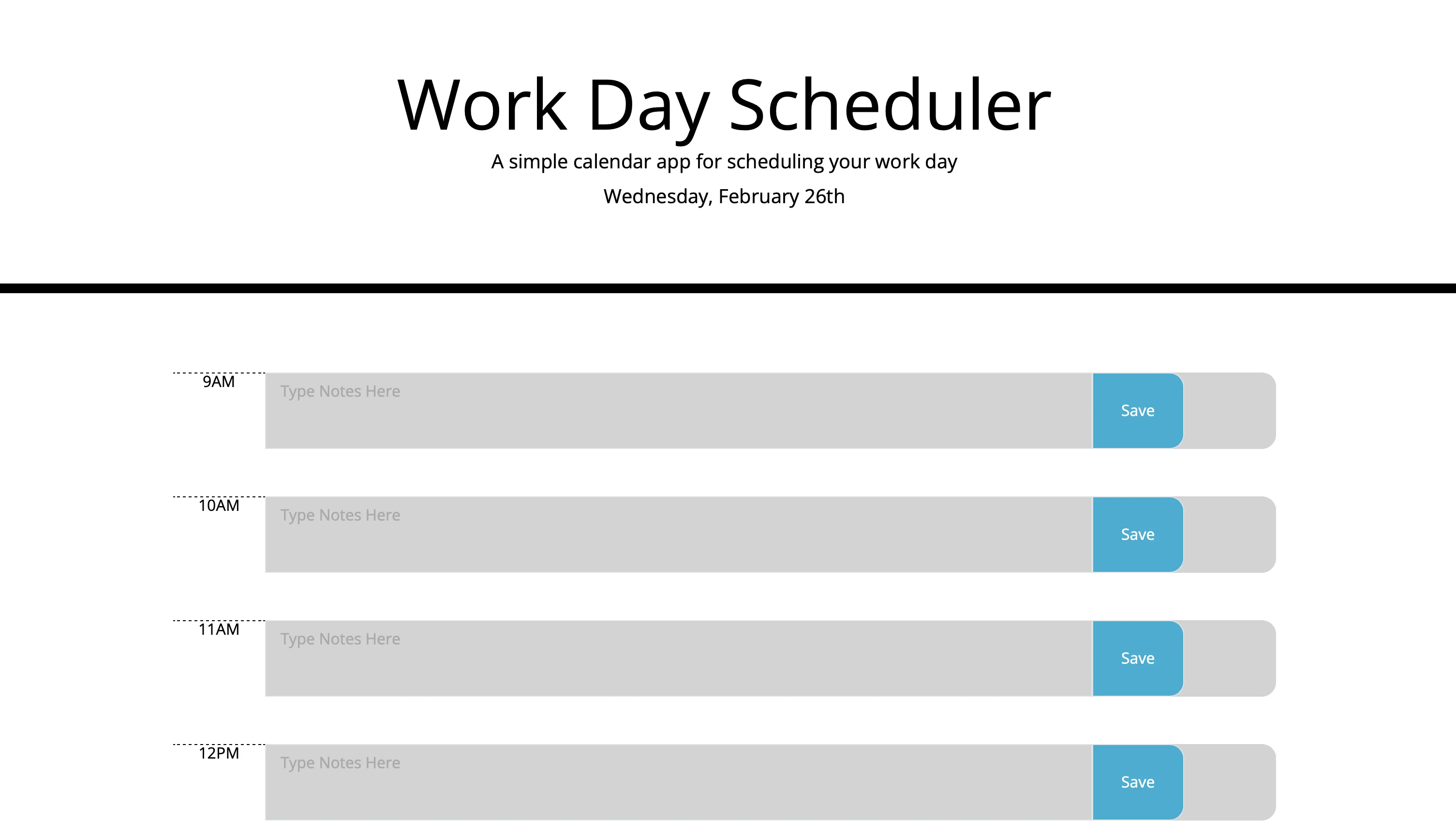 Workday Schedule App